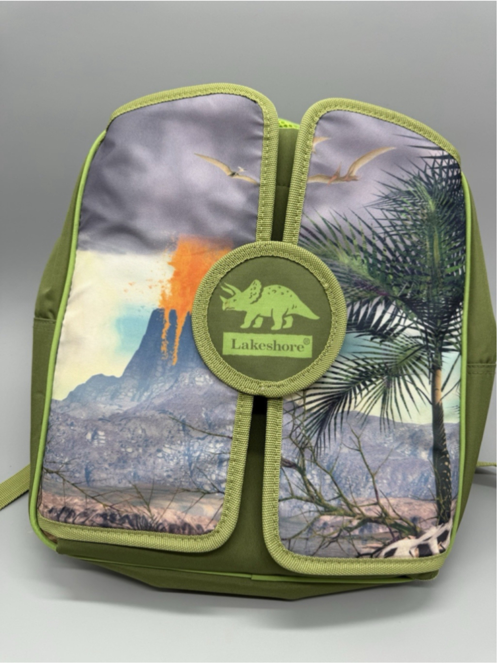 Lakeshore Dinosaur Fold Out Adventure Backpack Playset Playmat Travel Toy Clean